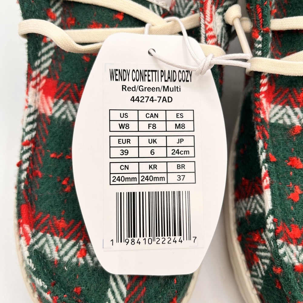 Hey Dude Wendy Womens Size 8‎ Christmas Confetti Plaid Fur Lined Cozy Shoes NEW - Picture 4 of 11